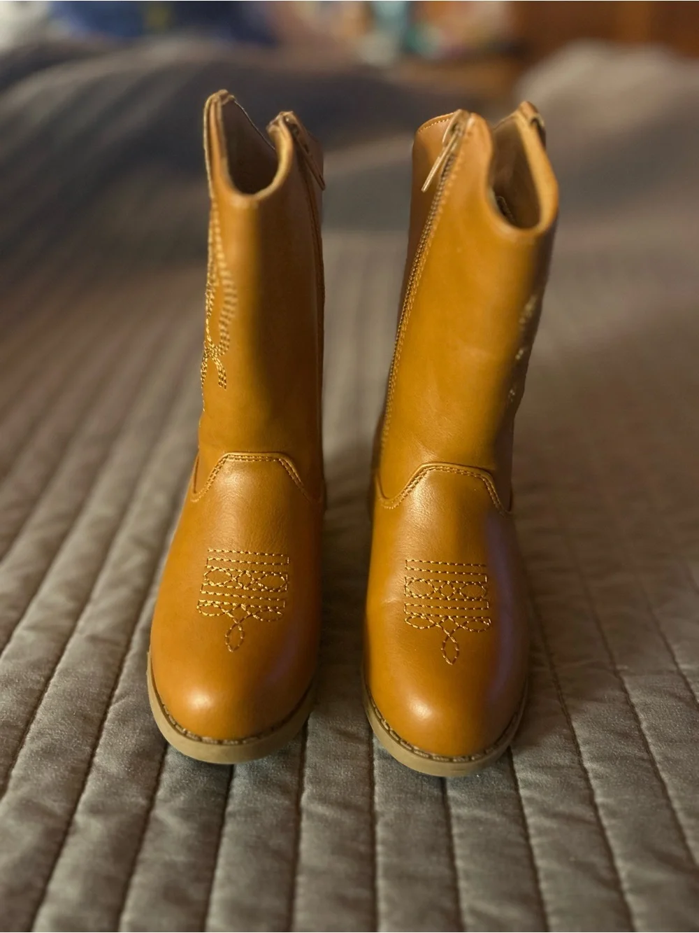 Bebe Tan Embroidered Western Boots girls 8T